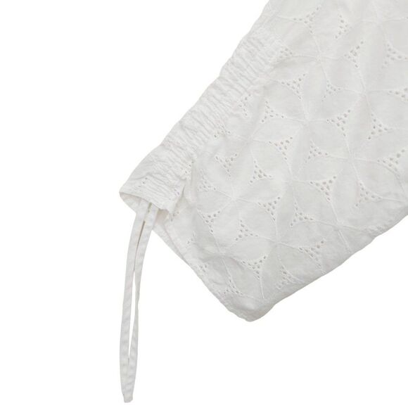 Susan Graver Style Tunic Shirt Womens 1X White Eyelet Embroidered 3/4 Sleeve - Picture 7 of 8